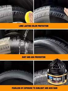 Tire Wax, Long-Lasting Shine Protectant, Car Plastic Parts Renewal, Scratch Removal & Repair Paste