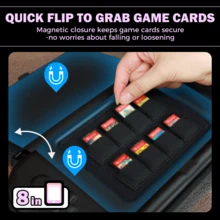 IINE حقيبة حمل لجهاز 2، إمكانية الوصول السريع إلى بطاقات الألعاب، مصنوعة من مادة EVA، تصميم كامل للحماية والصدمات، باللونين الوردي والأسود