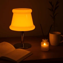 Modern USB Glass Table Lamp Metal Base Stepless Dimmable 3 Color Adjustable Warm Light Bedside Night Light Bedroom Living Room Desk Decor