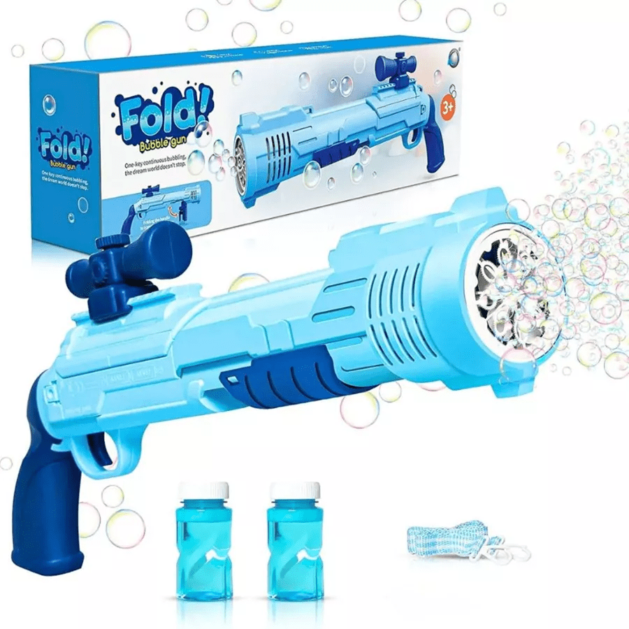 Brinquedo Lança Bolhas De Sabão Automática com Luz crianças arma arminha Azul Pink