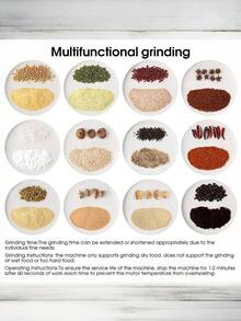 1pc Multi-Functional Electric Grinder, Multi-Purpose Grinding Equipment, Chinese Herbal Medicine Grinder, Universal Grain, Spice, Coffee & Herb Grinder, Precision Grinder, Coffee Bean Grinder, Small Precision Pulverizer, Food Processor Crusher, Small Powder Grinder - EU C Type Plug(220-240V) - View 7