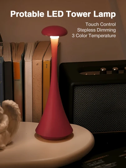 3-Color Dimmable Touch Sensor LED Desk Lamp, Rechargeable Wireless, Suitable For Bedroom, Bedside, Living Room, Study, Creates Ambiance, Also Works As Night Light, Birthday Or Holiday Gift