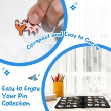 1pc Enamel Badge Collection Display Album, Decorative Storage Bag, Brooch Storage Box, Medal Collection Album, Enamel Badge Storage Rack, Badge Display Rack, Portable Brooch Storage Box With Holes, Collector Storage Solution, Jewelry Roll