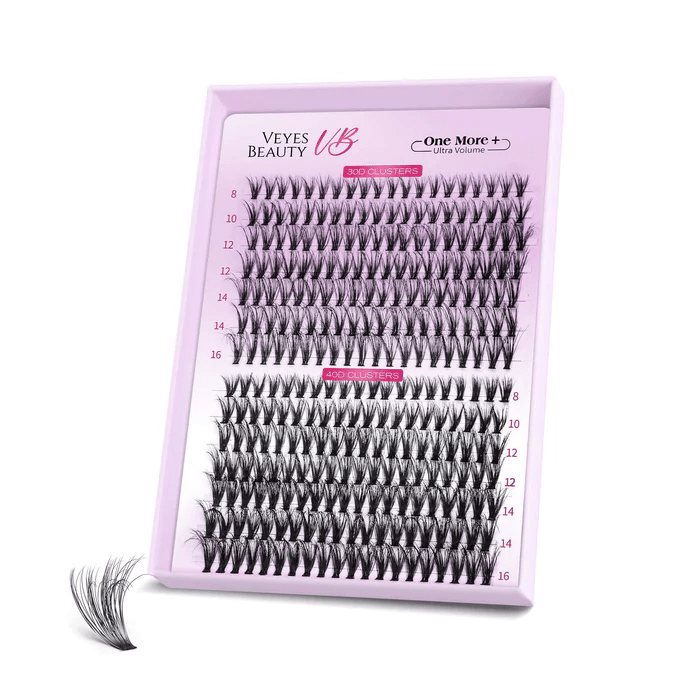 VEYESBEAUTY Fluffy UltraVolume 3D Layered Cluster Lashes Veyesbeauty 30D 40D Volume Eyelashes Individual Lash Extensions One More+ Layered DIY False Eyelash Tray 8-16mm Mix Lengths Makeup Cosmetic For Self Application At Home Eyelashes Extensions Eyelash Extension