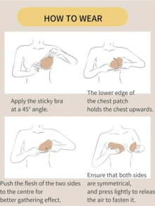 2/1 件隐形聚拢粘合文胸罩杯，厚度 3 厘米，适合小胸围露背连衣裙和婚纱 - 彩色 - 查看 9