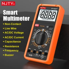 NJTY 9205型数字万用表，高精度电气维修测试仪，可测量电压、电流、电阻、频率、火线，多功能仪表，耐用ABS材质，带支架