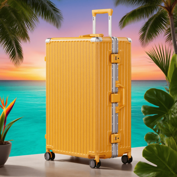 Luggage 28-Inch With Spinner Wheels, Suitcase With TSA Lock For Men And Women – Perfect For Business Trips, Family Vacations, Weekend Getaways, And Long-Distance Travel – Lightweight Hardside Design, Carry-On Orange