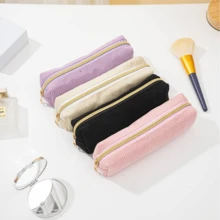 1/2 Stücke Stifteetui einfarbig kariert, multifunktionales Stifteetui mit Diamantmuster, großes Fassungsvermögen, Stifteetui Schultasche (Plüsch Schulstifteetui)