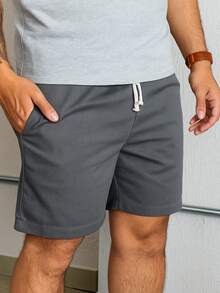 Men's Linen Bermuda Shorts With Drawstring Premium Linen Mauricinho Shorts - 灰色 - 查看 2