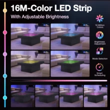 FKWin LED Infinity Mirror Coffee Table For Living Room - 黑色 - 查看 3
