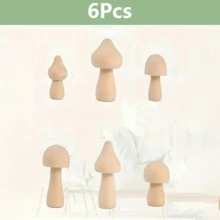 24 Pieces Of Unfinished Wooden Mushrooms, Natural Mini DIY Wooden Mushroom Dolls Used For Art, Crafts, Painting And Desktop Decoration Of Home Shelves. - Multicolor - View 10