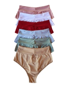 Kit Of 5 PLUS SIZE Panties With Double Comfort Waistband And High Waist Reduces Measurements From M To 54 REF-1010 - Nhiều màu - Xem 6