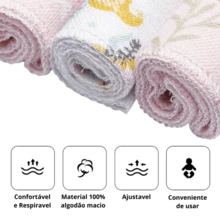 Faixa Umbilical para Bebê Recém Nascido Kit com 3 unidades Grande 100% Algodão Flanelado Macio - Neutro - Visão 7