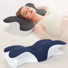 LIPETY Memory Foam-Kissen, Memory Foam-Nackenkissen, ergonomisches Kissen zur Linderung von Nackenschmerzen, Bettkissen zum Schlafen, Nackenkissen für Seiten-, Rücken- und Bauchschläfer, perfekte Wahl für Zuhause oder Urlaubsreisen