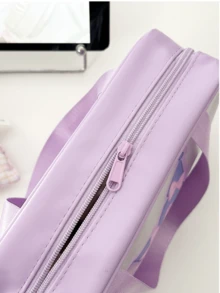 Neceser transparente impermeable Kuromi de gran capacidad. Elegante y funcional organizador de maquillaje para viajes y uso diario. Neceser portátil multiusos con un bonito diseño de Sanrio. Perfecto para viajes y uso diario.