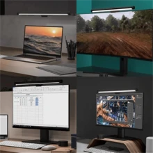 1pc LED Display Light Bar, Laptop Screen Reading Lamp, 3 Brightness Levels & Color Temperature Adjustable, USB Powered Eye-Care Desk Lamp, Suitable For Home Office, Dimmable Screen Light, Space-Saving Design, Black, Desk Lamp, Applicable For Office, Gaming Spaces, Home Decor Ambient Lighting. - USB - View 11