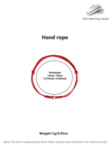 1pc Minimalist Lucky S925 Sterling Silver Bead & Red Rope Braided Bracelet/Anklet, Comes With Elegant Gift Box, Suitable For Girls, Valentine's Day Gift, Versatile For All Seasons