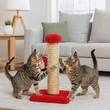 Cat Scratching Post With Exclusive Sisal Toy - Red - View 3