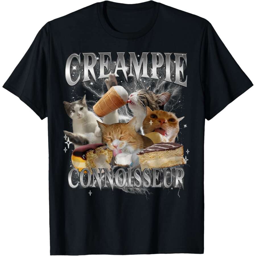 Connoisseur Raunchy Funny Cat Meme Adult Humor T-Shirt - 黑色 - 查看 1