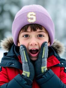 1pc Kids Embroidered 26 Letters Knit Beanie Hat, Children's Warm & Soft Knitted Hat, Unisex Baby Personalized Casual Knit Cap, Suitable For Daily Wear - Purple - View 5