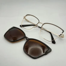 Women's Clip-On 2-In-1 Modern Eyeglass Frame Clip-On Geek Classic A001 - 顏色2 - 查看 3