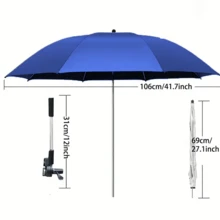 Beach Umbrella, 360 ° Chair Umbrella With Clamp, UPF50+ Umbrella For Chair, Sunshade For Beach, Sand, Patio, Yard (Not Includ Chair) - Multicolor - View 4