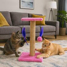 Scratching Post With Double Sisal Cat Toy - Rosa Pálido - Ver 4