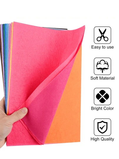 20/10片装柔软毛毡布，8英寸 x 12英寸，多种颜色可选，适用于DIY手工、缝纫、拼布，经久耐用，易于裁剪和缝纫。