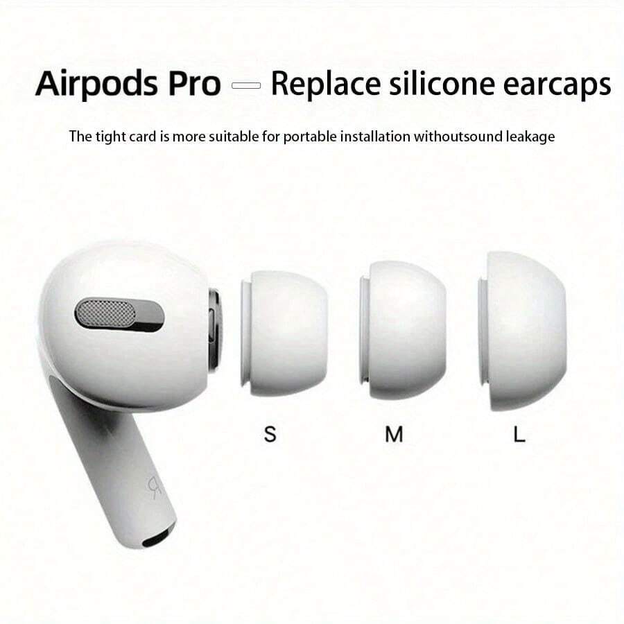 3 Pasang! Ujung Earphone Silikon untuk AirPods Pro 1/2 - 3 Pasang, Dengan Fungsi Peredam Kebisingan dan Anti Debu, Kompatibel dengan Casing Pengisian Daya USB-C (S/M/L) - MultiWarna - View 1
