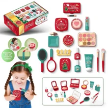 1 Set Non-Washable Christmas Limited Edition Children's Pretend Play Makeup Toy Set, Children's Role-Playing Makeup Set, Includes Lipstick And Brushes, Suitable As Halloween, Christmas And Various Holiday Gifts And Birthday Gifts For Girls, Girls' Makeup Set, Non-Applicable Toy.