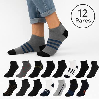  SL.MAX Calcetines para hombre paquete de 12 pares con diferentes modelos, tines deportivos o informales