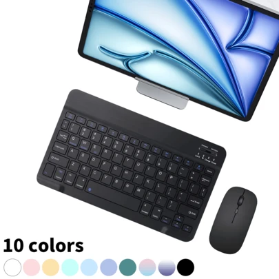 2026 Christmas/New Year Gift Bluetooth Keyboard Mouse Set, Portable Wireless Keyboard (150mAh) And Mouse Set, Compatible With Samsung Tablets, Apple IPad (IOS 13+), Android Smartphones And Windows Systems