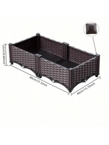 Flower Bed -  Raised Garden Bed With Drainage Plug, Flower Pot,Plant Pots,Pots For Plants, Suitable For Growing Vegetables, Herbs And Flowers, Suitable For Indoor And Outdoor Planting - 40單層二聯種植箱 - 查看 7