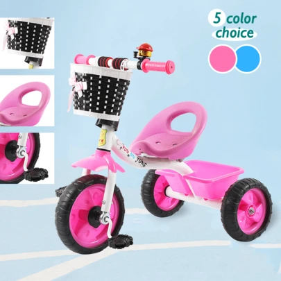 PORIYA 3-Wheel Kids Tricycle - Stable Ride-On Bike For Toddlers 1.5-6 Years  Sa.Fe & Fun With Comfort Grip  Bright Colors & Lightweight Design