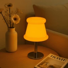 Modern USB Glass Table Lamp Metal Base Stepless Dimmable 3 Color Adjustable Warm Light Bedside Night Light Bedroom Living Room Desk Decor