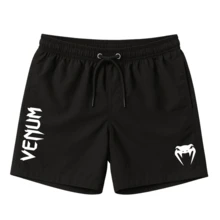 COBRA UFC FIGHT TRAINING RUNNING TACTEL ELASTANE SPORTS GYM DRY FIT SHORTS - 黑色 - 查看 1