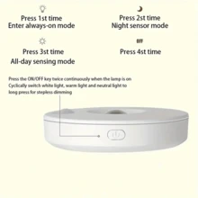 1/3/6pcs LED Rechargeable Small Spotlight, Human Body Sensing Night Light, Ambient Light And Shadow Light, Three Color Dimming/Magnetic Installation/Remote Control And Human Body Sensing/Sensing Mode Or Full Light Mode Can Be Freely Switched, Suitable For Display Cabinets/Wardrobes/Cabinets, Etc. (250mAh)