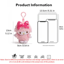 Kawaii Sanrio My Sweet Piano Plush Keychains – Cute Pink Bag Accessories For Women & Students, Perfect Collectible Toy And Holiday Gift For Birthday, Halloween, Thanksgiving, Christmas & Valentine's Day - Multicolor - View 3