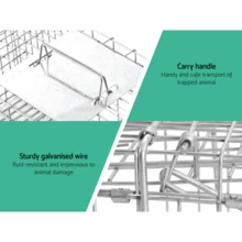 PORIYA Extra Large Humane Animal Trap Cage For Fox, Cat, Possum, Rabbit & Rat Heavy-Duty Steel Construction W/ Auto-Lock Door Collapsible For Storage - Silver - View 5