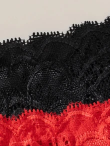 3pcs Women Sexy Lace Mid-Waist Seamless Leopard Print Breathable Panties, Slightly Small, Please Order One Size Up - Burgundy - View 4