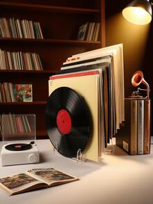 1 pezzo/2 pezzi Supporto per dischi in vinile in acrilico, Supporto espositivo per dischi in vinile trasparente in acrilico, Supporto per dischi in vinile in acrilico a più slot, Supporto per dischi in vinile a design curvo in acrilico, Organizer per conservazione ed esposizione di dischi in vinile, Organizer per dischi in vinile da scrivania in acrilico, Supporto espositivo in acrilico multifunzione (per dischi e cartelli)