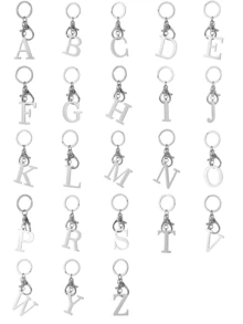 1pc Elegant Silver Letter Keychain, A-Z Alphabet Pendant, Fashionable Alloy Key Chain, Can Be Hung On Bags Or Car Keys, Perfect Accessory For Daily Use, Also A Great Gift For Couples, Friends And Family - Multicolor - View 3