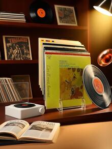 1 pezzo/2 pezzi Supporto per dischi in vinile in acrilico, Supporto espositivo per dischi in vinile trasparente in acrilico, Supporto per dischi in vinile in acrilico a più slot, Supporto per dischi in vinile a design curvo in acrilico, Organizer per conservazione ed esposizione di dischi in vinile, Organizer per dischi in vinile da scrivania in acrilico, Supporto espositivo in acrilico multifunzione (per dischi e cartelli)