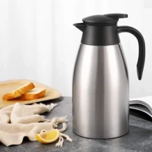 2L/67oz Stainless Steel Thermal Coffee Carafe With Cleaning Brush, Double-Wall Vacuum Insulated Coffee Pot,Thermal Bottle For Coffee And Tea, Insulated Vacuum Bottle For Home, Office, And Carafe Use, Perfect For Hot And Cold Beverages - Multicolor - View 7