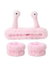 1 Face Washing Headband/2 Face Washing Wrist Straps/3 Set Of Hydrotherapy Headbands, Makeup Headbands, Face Washing Headbands, Skincare Headbands, Pink Velvet Fluffy Sponge Headbands, Bows, Bubbles, Hydrotherapy Headbands, Wristbands, Set Of Women's And Girls' Hair Accessories - Multicolor - View 10