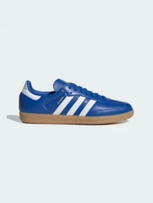 Adidas Originals Adidas Samba OG Premium Sneakers, Timeless Retro Trainers In Fall Tones, Leather & Suede Construction, Low-Top Casual Sneaker For Outdoor, Sports, Sambas For School And Work, Daily Shoes For Skate Outfit - 藍色 / 雲白色 / 膠白色 - 查看 1