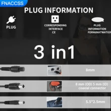 42V 2A Elektroroller Ladegerät, kompatibel mit 36V Lithium-Ionen Batterien, geeignet für Jetson, Razor, Swagtron, Bird, Gotrax, Segway, mit 3 Ladeanschlüssen: 2,5mm/2,1mm DC, 5,5mm DC und 12mm 3-poliger Flugzeugstecker, Universalspannung 100-240V