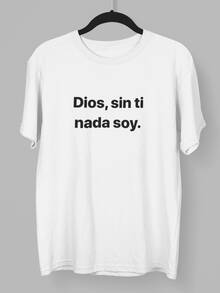 playera de religio ¨dios sin ti no soy nada¨ unisex - Blanco - Ver 1