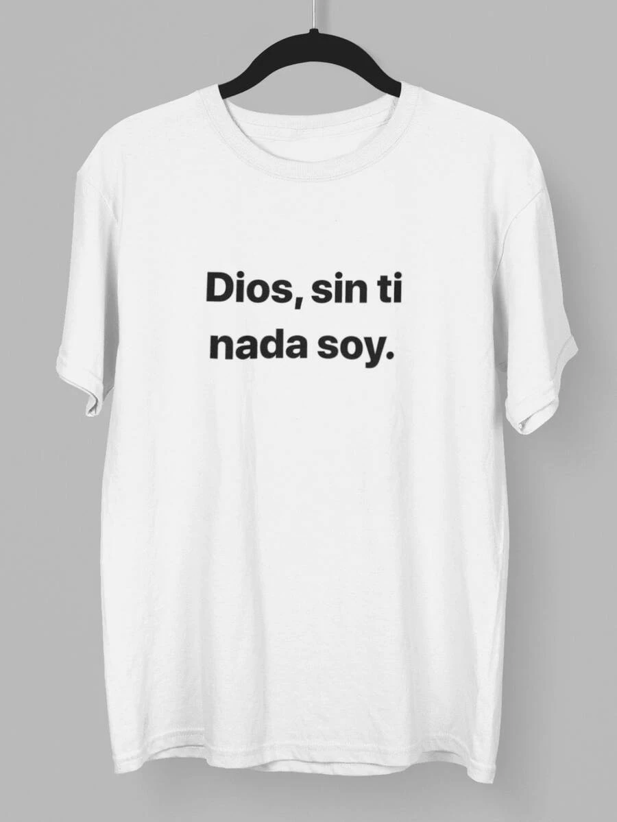 playera de religio ¨dios sin ti no soy nada¨ unisex - Blanco - Ver 1
