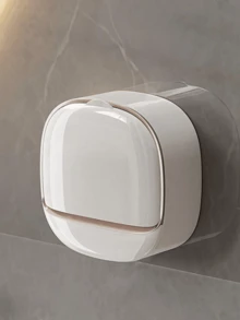 1个免钻孔壁挂式皂盘，现代简约壁挂式皂盘，适用于浴室水槽和淋浴间，配有优雅的金色边缘自排水皂盒，易于安装，无需工具，延长皂液寿命，防止混淆，采用ABS塑料制成，非常适合家庭和酒店浴室。家居浴室装饰（购买时请注意产品，以免买错）